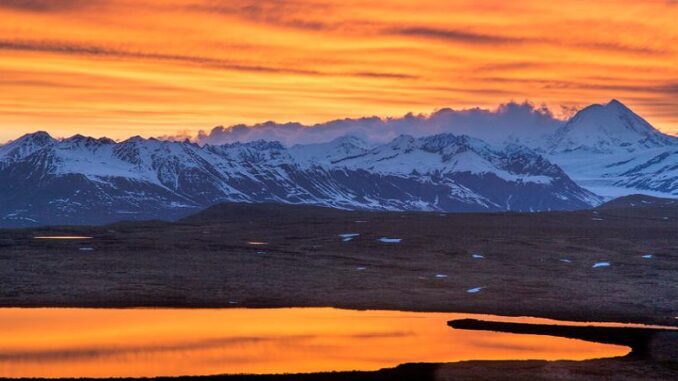 SunOverAlaskaOrange Sunset over Alaska
